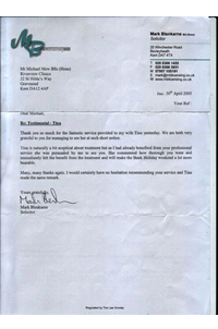 Testimonial from Mark Blenkarne